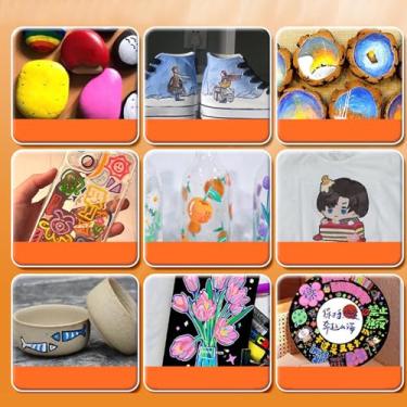 Imagem de marcadora para crianças, de pintura colorida - de pintura com ponta de pincel | Materiais de arte em cores, de secagem rápida para artesanato à prova d'água para, cerâmica, pedras, mochilas, vidro