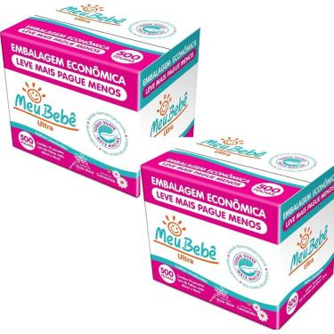 Imagem de Kit 2 Caixas de Lenços Umedecidos Meu Bebe Utra 1000 Lenços Hipoalergenicos