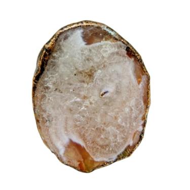 Imagem de Bigbabybig Anel feminino transparente de ágata drusa natural para mulheres, anéis grandes, tamanho aberto, pedra preciosa, delicada, moderna, simples, festa de casamento, anéis de polegar, joias de