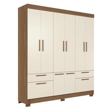Imagem de Guarda Roupa Casal 8 Portas Curitiba Jatobá Areia - Santos Andirá