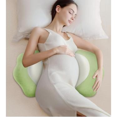 Imagem de Travesseiros de gravidez para dormir, travesseiro de maternidade de espuma viscoelástica para barriga traseira, travesseiro de cunha de viagem ajustável para mulheres grávidas, travesseiros laterais