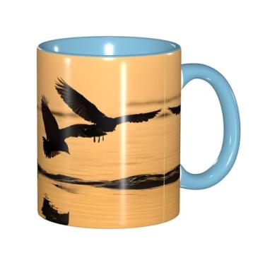 Imagem de Zeraoke Pintura a óleo impressão de pato canecas de café criativas, personalizadas, presente para família, tamanho 325 ml, unissex