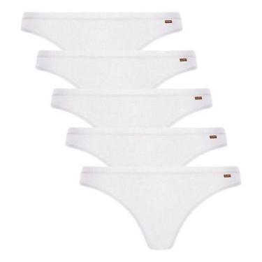 Imagem de Kit 5 Calcinha Tanga Clássica Algodão 40354 Lupo Loba, Branco, M