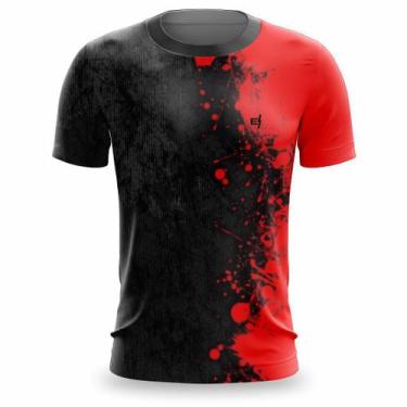 Imagem de Camiseta Masculina Fitness Pro Dry Estampada Proteção UV Academia Musc