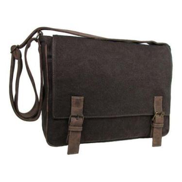 Imagem de Bolsa Carteiro Pasta Tiracolo Lona E Couro Eco Masculino Fem - CDP, Ma
