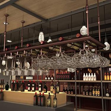 Imagem de APUM Rack suspenso para copos de vinho - suporte de parede para vinho, balcão de bar, suporte de copo de vinho, suporte de armazenamento de cozinha ajustável em altura para decoração de casa