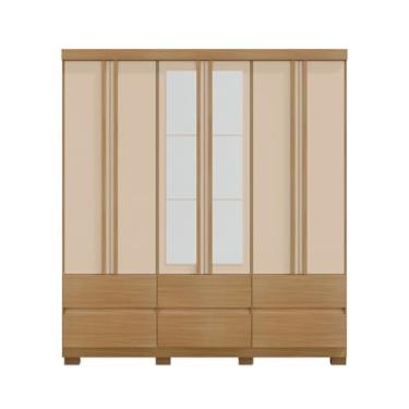 Imagem de Guarda Roupa Casal Vitória 6 Portas e 6 Gavetas Com Espelho EdeCasaMoveis
