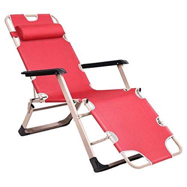 Imagem de Cadeira dobrável multifuncional, espreguiçadeira confortável, cadeira de soneca de escritório, cadeira de praia de gravidade zero, reclinável a 40°, ajuste de pedal de 3 passos