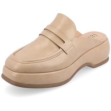 Imagem de Journee Collection Womens Tru Comfort Foam Antonina Slip On Mule Platform Flats Tan 10 Medium Womens US