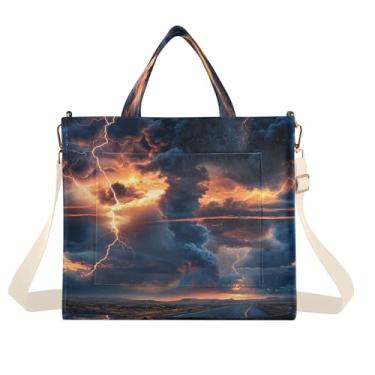 Imagem de CEBUGI Bolsa feminina Tornado, bolsa de mão com alça de ombro ajustável para trabalho, faculdade, viagem, P, A168, Medium