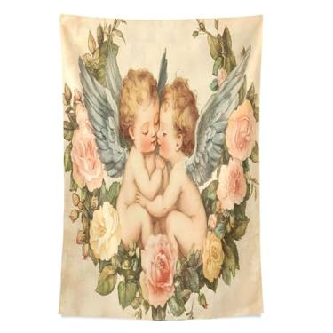 Imagem de STAYTOP Tapeçaria de parede vintage querubins para decoração de casa decoração de dormitório sala de estar quarto tapete de parede (90 × 60 pol)