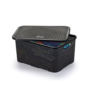 Imagem de Caixa Organizadora com Tampa 8,5L Mosaico Preto - Arthi