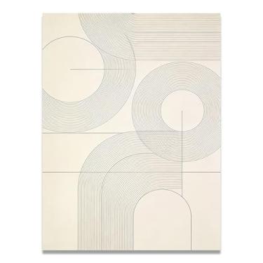 Imagem de LKXGRRSFG Arte em tela minimalista de espaço em tons claros: Serenidade tons neutros grande área em branco para decoração de espaço calmo 60 x 75 cm sem moldura
