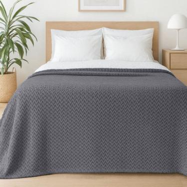 Imagem de Manta Microfibra Liss Habitat Queen 220x240cm - Liss Cinza