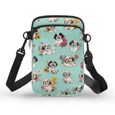 Imagem de CLOHOMIN Bolsa transversal para mulheres e homens, mini bolsas transversais com bolsos com zíper, Cão