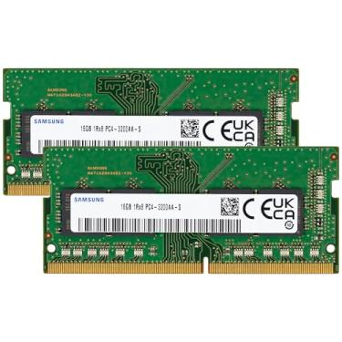 Imagem de Samsung 32GB (2x16GB) DDR4 3200MHz PC4-25600 (PC4-3200AA) CL22 SODIMM 1Rx8 Single Rank 1.2V 260-Pin Laptop, Notebook RAM Memory