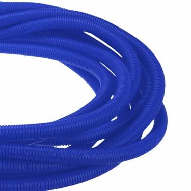 Imagem de DMiotech Tubo dividido de tear de fio de 15,2 m, protetores de cabo da Pet flexível para gerenciamento de cabos de conduíte para escritório, casa, jardim, azul