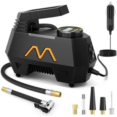 Imagem de Compressor de ar portátil para inflador de pneu, bomba de ar de pneu de 150PSI para pneus de carro, acessórios de carro, bomba automática de 12 V CC com medidor de pressão digital e luz LED para
