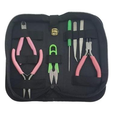 Imagem de Kit 8 Pcs Alicate Bijoux Pinça Bijuteria Jóias + Estojo