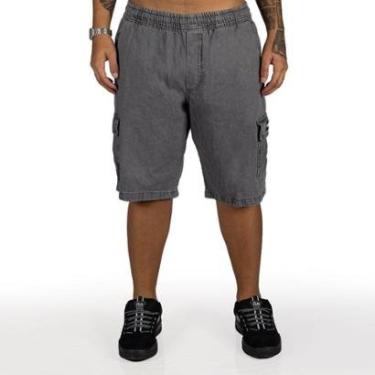 Imagem de Bermuda Overking Cargo Jeans Estonada (Preto)-Masculino