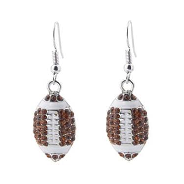Imagem de Brincos pendentes de beisebol, basquete, voleibol, pingente, strass, cristal, círculo, gancho, para mulheres, meninas, joias esportivas, presentes, Metal, Strass
