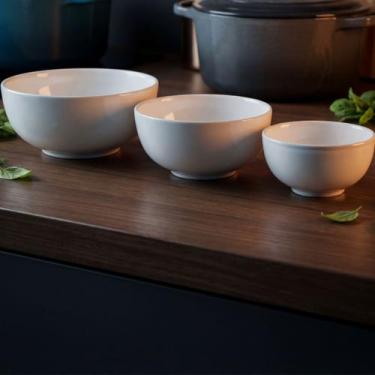 Imagem de Kit 3 Tigelas Bowl Brancas de Vidro Opalino 620ml 410ml 220ml - Allmix