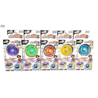 Imagem de Kit 6 Beyblade Metal com Luz Led 6 Lançador Bey blad Beyblad Pião - TD