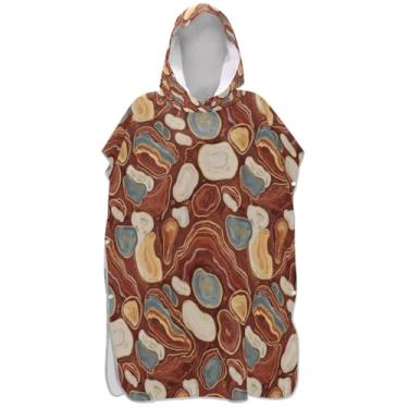 Imagem de Joisal Poncho de surf de mármore abstrato para Adul Plus Size Ponchos adultos para mulheres toalhas de banho com capuz