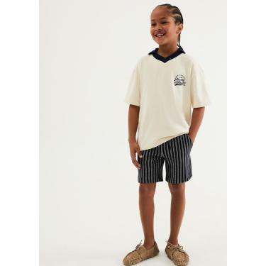 Imagem de Bermuda Infantil Menino Fio Tinto Listrada-Masculino