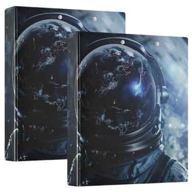 Imagem de Astronaut Space Fichário de 3 furos para prancheta resistente, pacote com 2 suprimentos para professores