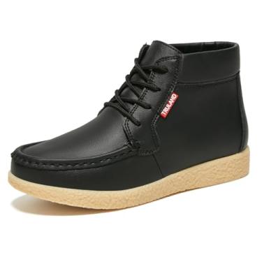 Imagem de TRULAND Bota feminina Chukka no tornozelo, Couro preto, 35