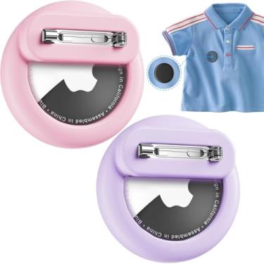 Imagem de Wowwat Compatível com suporte para Apple Air Tags para crianças, pacote com 2 capas ocultas com pino de segurança, antiperda para crianças, bebês, idosos, bagagem, sapatos, roupas, mochila