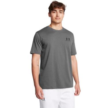 Imagem de Camiseta de Treino Masculina Under Armour Sportstyle Left Chest 2GG Cinza-Masculino