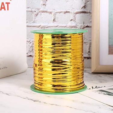 Imagem de Laços torcidos, fita de arame de metal de 400 metros para embalagem de panificação de flores, com material de arame de ferro de plástico, opção de cor prata dourada (ouro)