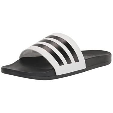 Imagem de adidas Chinelo unissex adulto Adilette Comfort Slides, Branco/núcleo preto/núcleo preto, 11 Women/11 Men