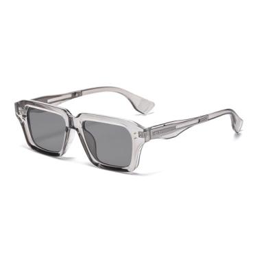 Imagem de Óculos de Sol UV400 - Lentes Transparentes com Estampa de Leopardo Degradê e Rebites para Homens e Mulheres, Ideais para Esportes ao Ar Livre, Corrida e Ciclismo, Cor Cinza C6
