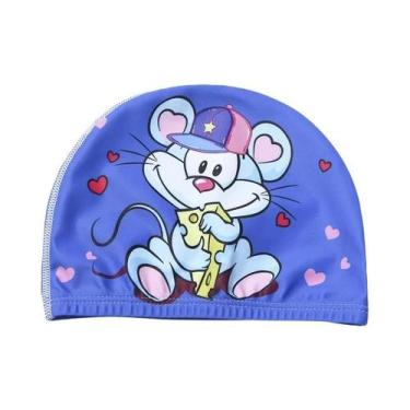 Imagem de Touca De Natação Infantil Em Tecido Elástico Para Meninos E Meninas, C