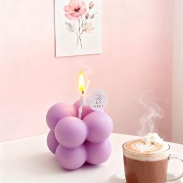 Imagem de Velas de aromaterapia, mini velas perfumadas em forma de cubo com várias fragrâncias, usadas para relaxamento, quarto, presente (4, roxo)