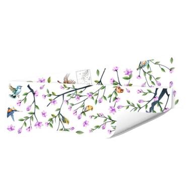 Imagem de Wswqop Adesivo de parede com design de flor (2 peças) - Decoração versátil para quartos, banheiros, casas de aluguel e restaurantes. Feito em PVC, Roxo