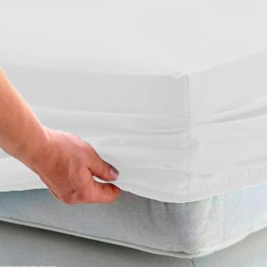Imagem de Lençol Casal Avulso Com Elastico Percal 180 Fios (Branco)
