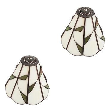 Imagem de Abajur de vidro abajur para luminárias decorativas Luzes noturnas Abajur de parede Abajur de luz de parede para acessórios de lâmpada interna Lustre de folha Abajur de mesa Decorar (Color : Whitex2pc