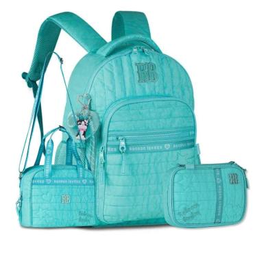 Imagem de Mochila Costas com Lancheira e Estojo Kit Escolar Rebecca Bonbon-Feminino