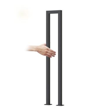 Imagem de AkosOL Trilhos de escada em forma de U, corrimãos de escada de metal para degraus externos ou internos, trilho de mão de ferro antiderrapante de loft/preto/95 cm