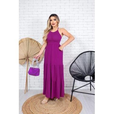 Imagem de Vestido Longo Saia 3 Marias Babado Cruzado Nas Costas - Luh May, P
