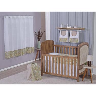 Imagem de Enxoval Bebe Kit Berço Americano Cortina Algodão Menino