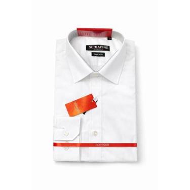 Imagem de Camisa Masculina Social Branca Manga Longa Slim Fit Schiafine, Branco,