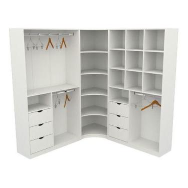 Imagem de Kit Closet Modulado Armário Colmeia Cabideiro Canto M17 Mdp - VETORIAL