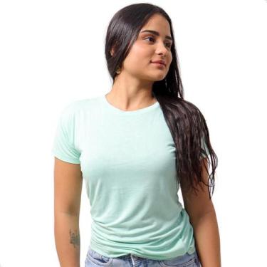 Imagem de Camiseta Feminina Baby Look Viscolycra Básica Leve  - Techmalhas, Verd