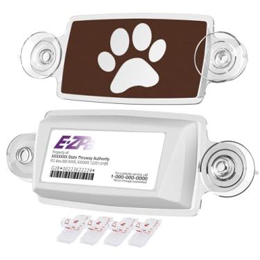Imagem de AutoBoxClub PAW – Suporte de passagem EZ, suporte de IPass/suporte de portagem para a maioria dos Estados dos EUA/suporte de para-brisa de portagem/fácil de instalar e remover/com 4 tiras de montagem de passagem de portagem/proteção UV