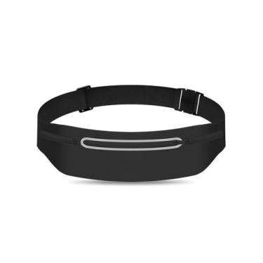 Imagem de Cinto de corrida resistente à água para homens e mulheres, bolsa esportiva refletiva para academia, caminhadas, viagens (preto)